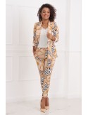 Elegante, beige gemusterte Hose 3004 - Online-Shop - Boutique